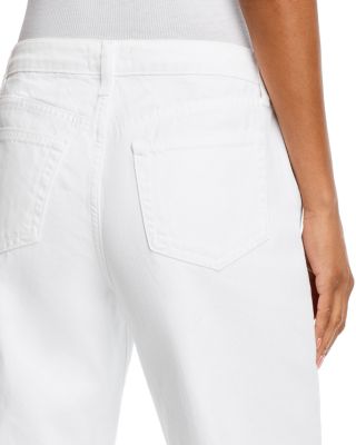 Mallis High Rise Bow Leg Jeans in Blanc