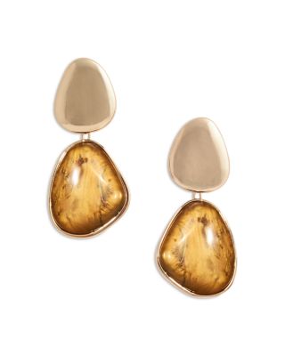 Tiger Eye Look Resin Tiered Drop Earrings