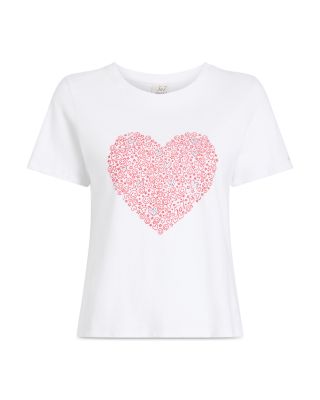Rhinestone Doodle Heart Shrunken Tee