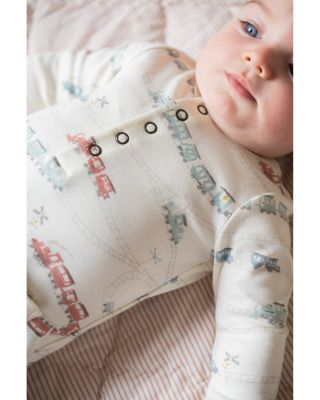 Unisex Henley Printed Patch Pocket Romper - Baby