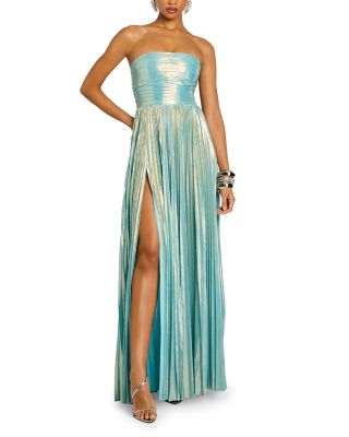 Sevyn Pleated Side Slit Maxi Dress