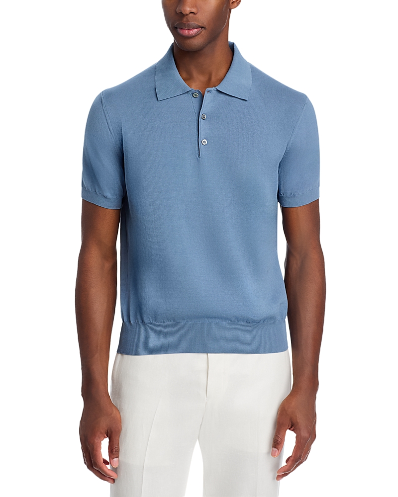 Canali Egyptian Cotton Knit Polo Shirt