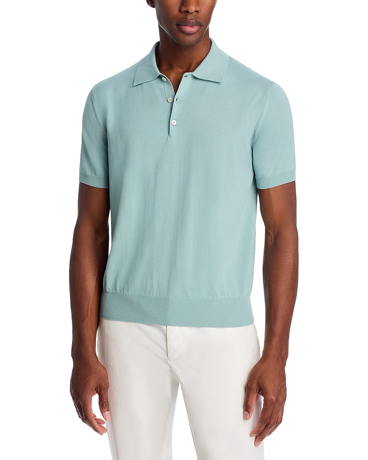 Canali Egyptian Cotton Knit Polo Shirt