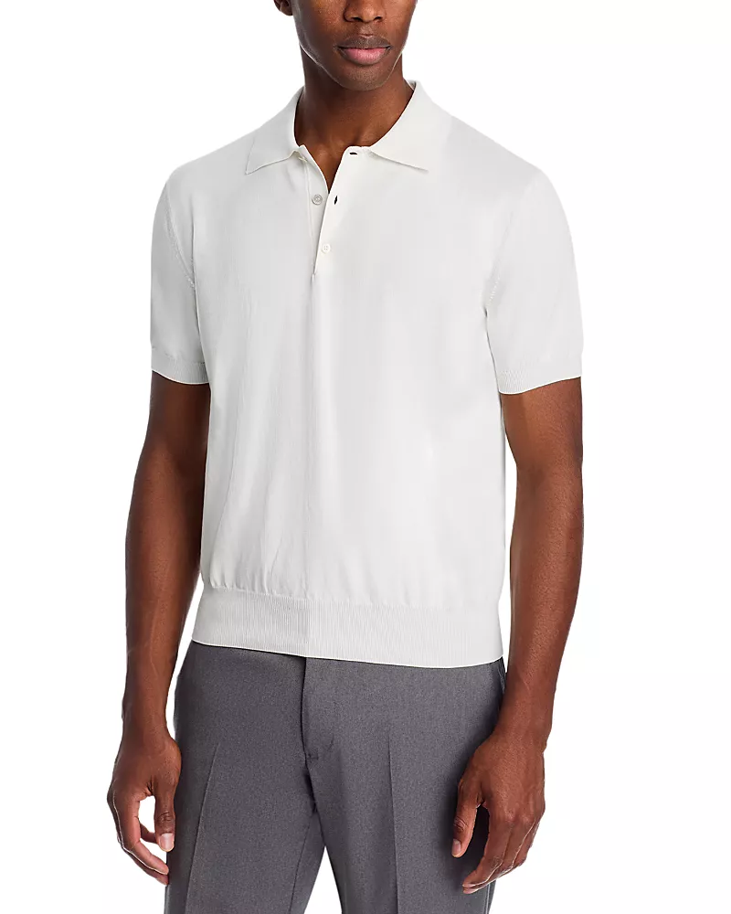 Canali Egyptian Cotton Knit Polo Shirt