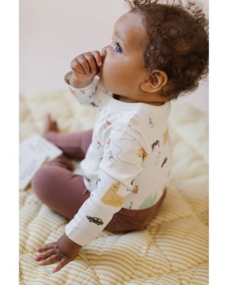 Unisex Long Sleeved Printed Kimono One Piece Bodysuit - Baby