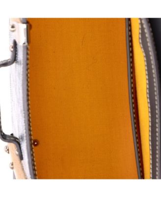  Mini Structured Saigon Top Handle Bag Coated Canvas with Leather