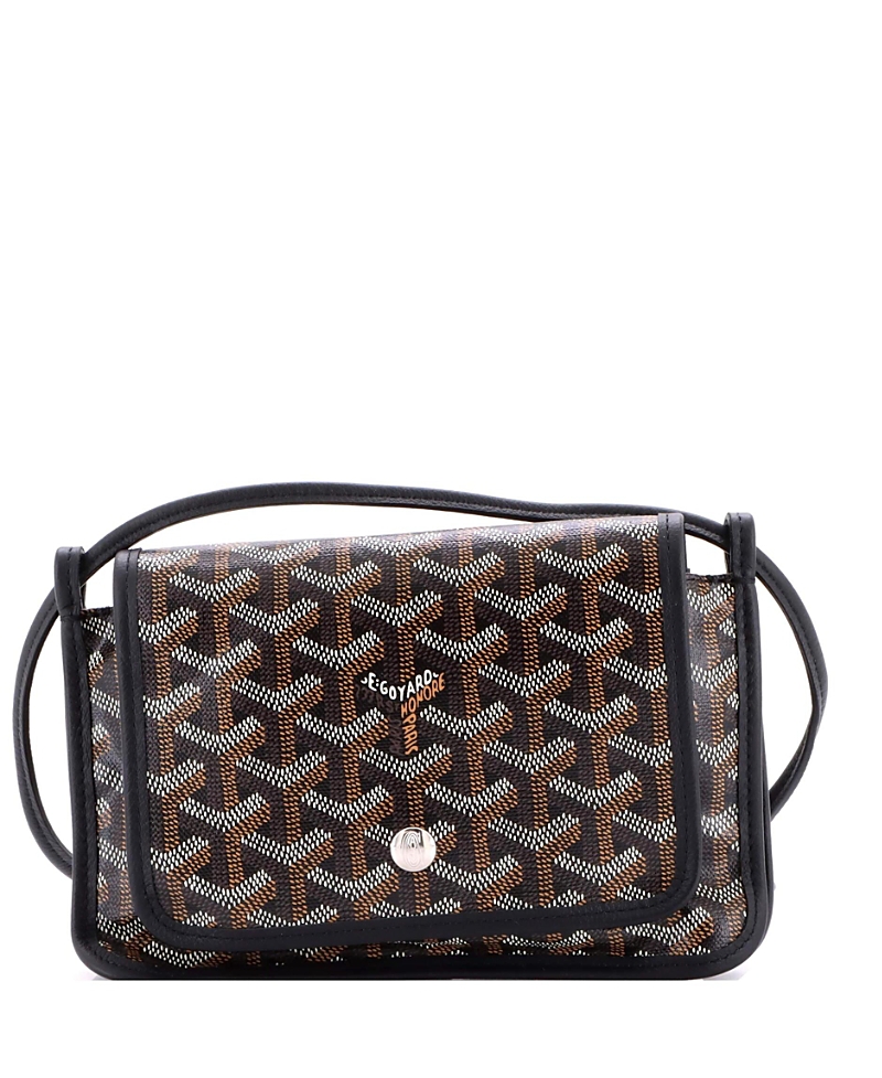 Pre-owned Pre-owned Goyard Goyard Plumet Clutch Wallet Coated Canvas In Black