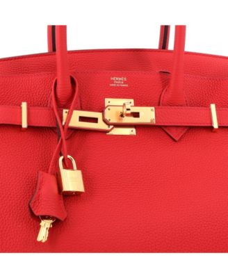 Birkin 30 Handbag Red Togo with Gold Hardware
