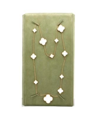  Magic Alhambra 11 Motifs Long Necklace 18K Gold and Mother of Pearl, 34"