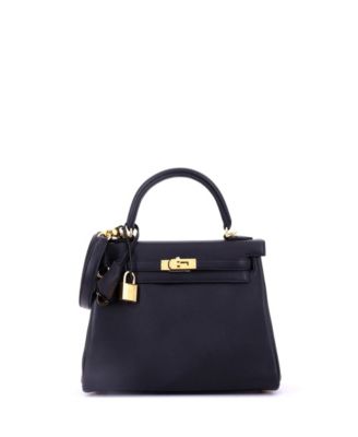 Kelly 25 Handbag Black Swift with Gold Hardware