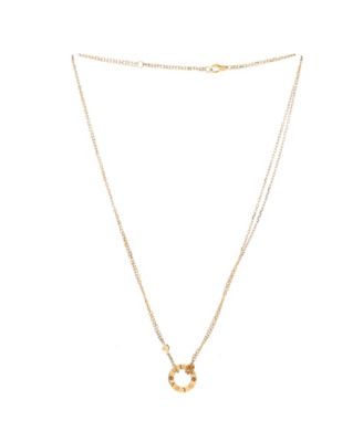  2 Diamonds Love Pendant Necklace 18K Gold and Diamonds, 14.75 - 16"