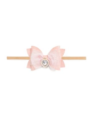 Girls' Heart Charm Glitter Bow Baby Headband - Little Kid, Big Kid