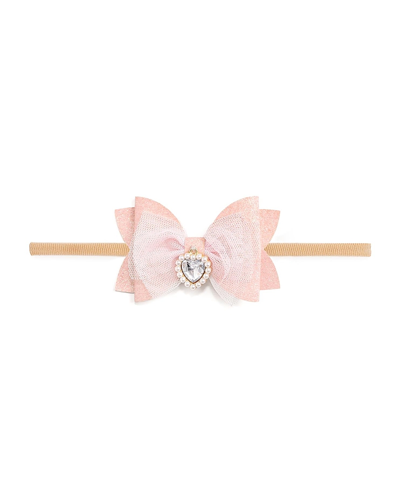 Sweet Wink Girls' Heart Charm Glitter Bow Baby Headband - Little Kid, Big Kid