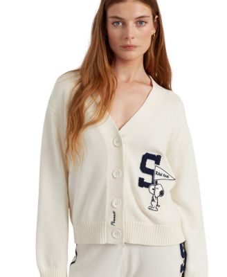  Women's Cotton Snoopy Varsity Cardigan