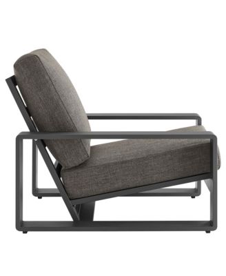 Lirienne Outdoor Patio Aluminum Faux Wood Armchairs, Set of 2