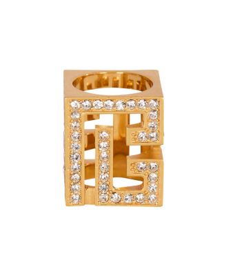 PB 3D Rhinestone Cube Ring