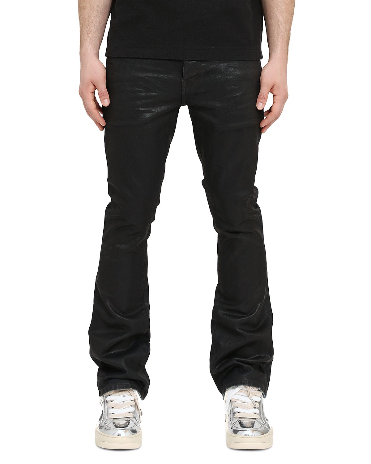 Purple Brand Coated Indigo Flare Jeans