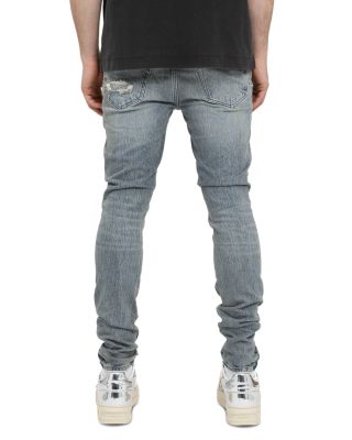 Skinny Distressed Jeans in Light Indigo
