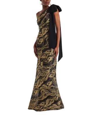  Shariza Bow-Shoulder Gown