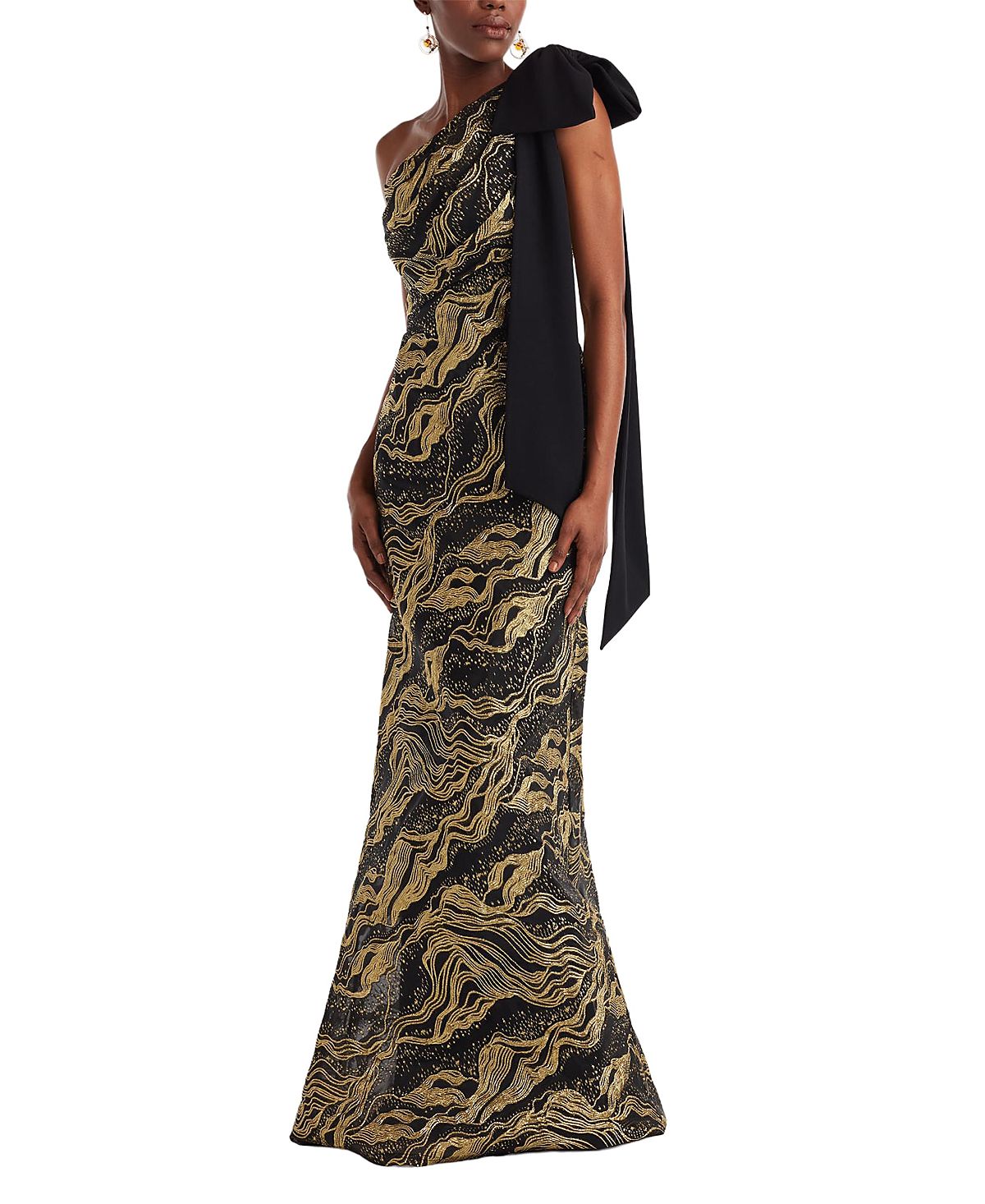 Tadashi Shoji Shariza Bow-Shoulder Gown