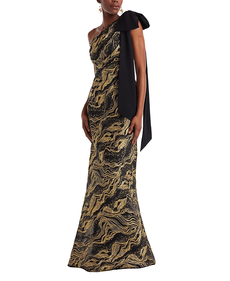 Tadashi Shoji Shariza Bow-Shoulder Gown