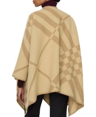  Check Wool Cashmere Cape