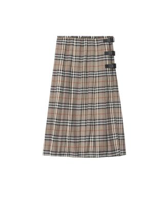  Check Wool Midi Kilt