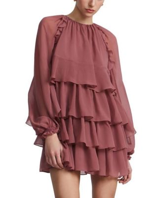 Chiffon Ruffle Mini Dress