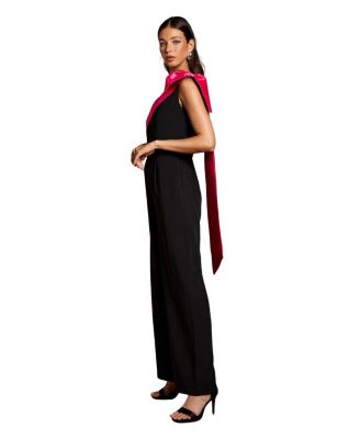 Bow One Shoulder Wide Leg Jumpsuit