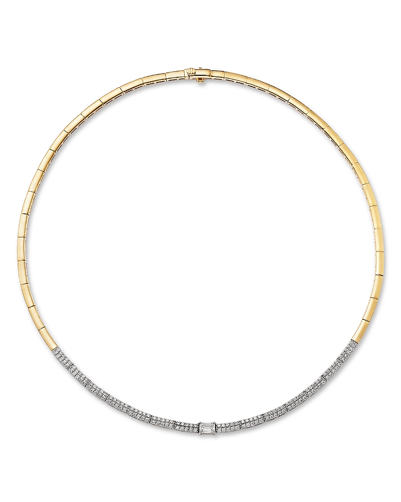 Bloomingdale's Fine Collection Diamond Emerald Cut Center Collar Necklace in 14K Yellow Gold, 2.0 tcw