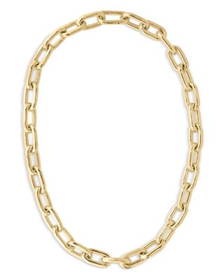 18K Yellow Gold Bold Gold Paperclip Link Chain Necklace, 18"