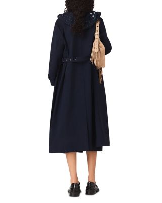 Removable Rhinestone Hood Trench Coat