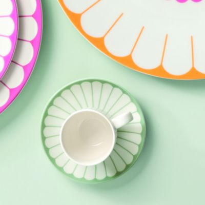 Fleur Vert Espresso Cup Saucer