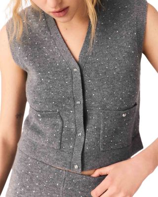 Rhinestone Cropped Vest
