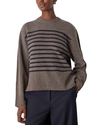 Wool Stripe Crewneck Sweater