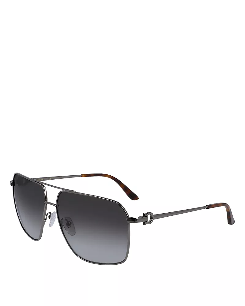 Ferragamo Gancini Navigator Sunglasses, 62mm