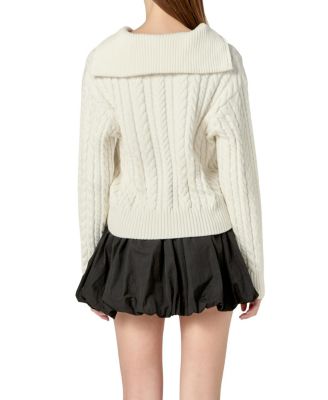  Women's Zip Up Knit Top Sweater
