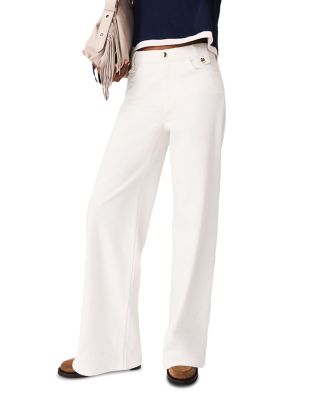 High Waisted Flared Jeans in White