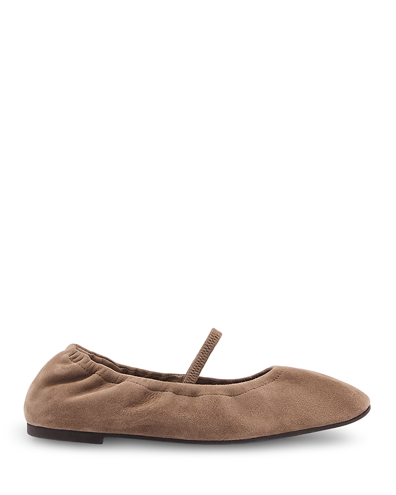 Reformation Women's Buffy Ruched Suede Ballet Flats