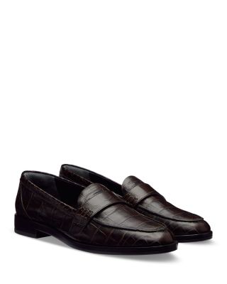 Women's Kaylee Croc Embossed Leather Loafers