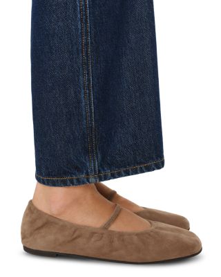 Women's Buffy Ruched Suede Ballet Flats