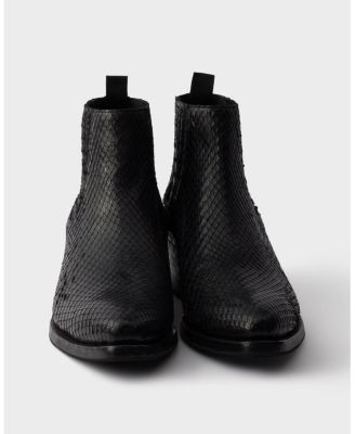  Men's Python Leather Chelsea Boots