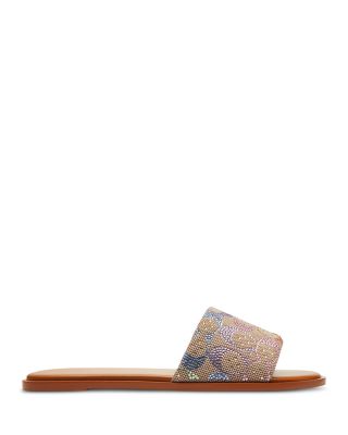 Women's Holly Crystal Signature Jacquard Slide Sandals