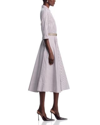 Woven Poplin Shirt Dress with Belt