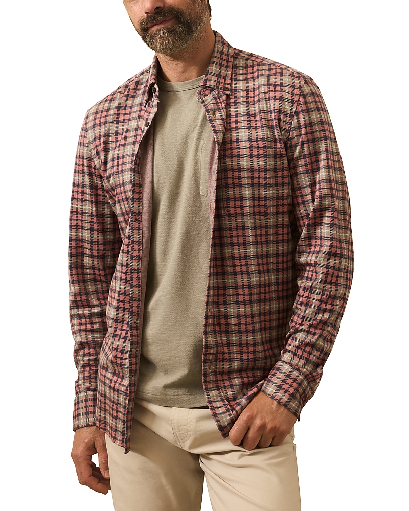 Faherty Coastline Knit Plaid Button Down Shirt