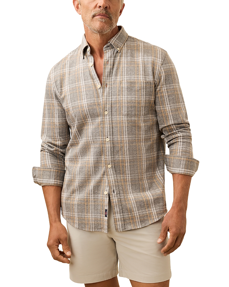 Faherty Coastline Knit Plaid Button Down Shirt