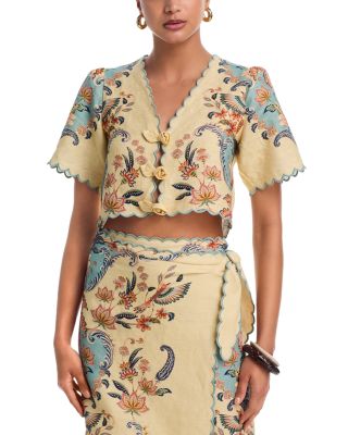 Boho Beauty Cropped Linen Top