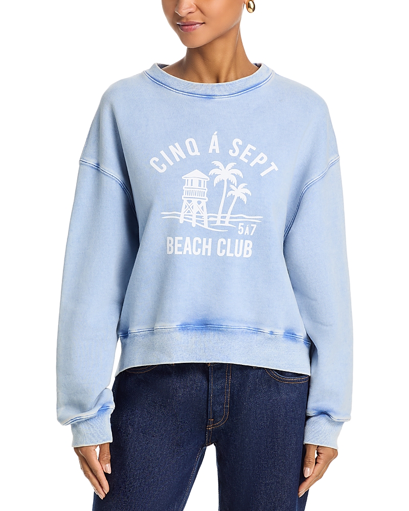 Cinq a Sept Beach Club Tumble Washed Brandy Pullover Sweatshirt