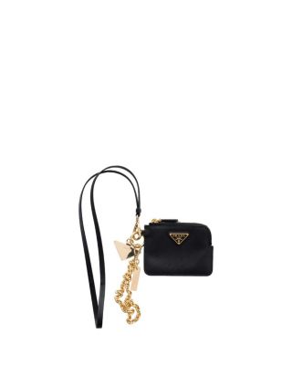  Saffiano Leather Card Holder with Shoulder Strap
