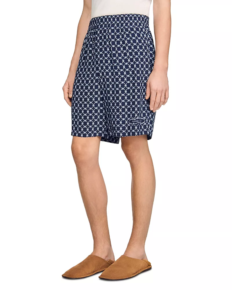 Sandro Link Print Floaty Shorts